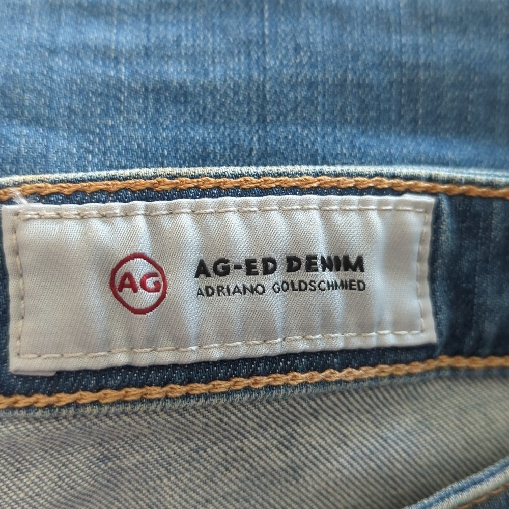 Adriano Goldschmiede The Jodi Crop High Rise Slim Flare Distressed Hem Jeans 28 - Picture 10 of 15
